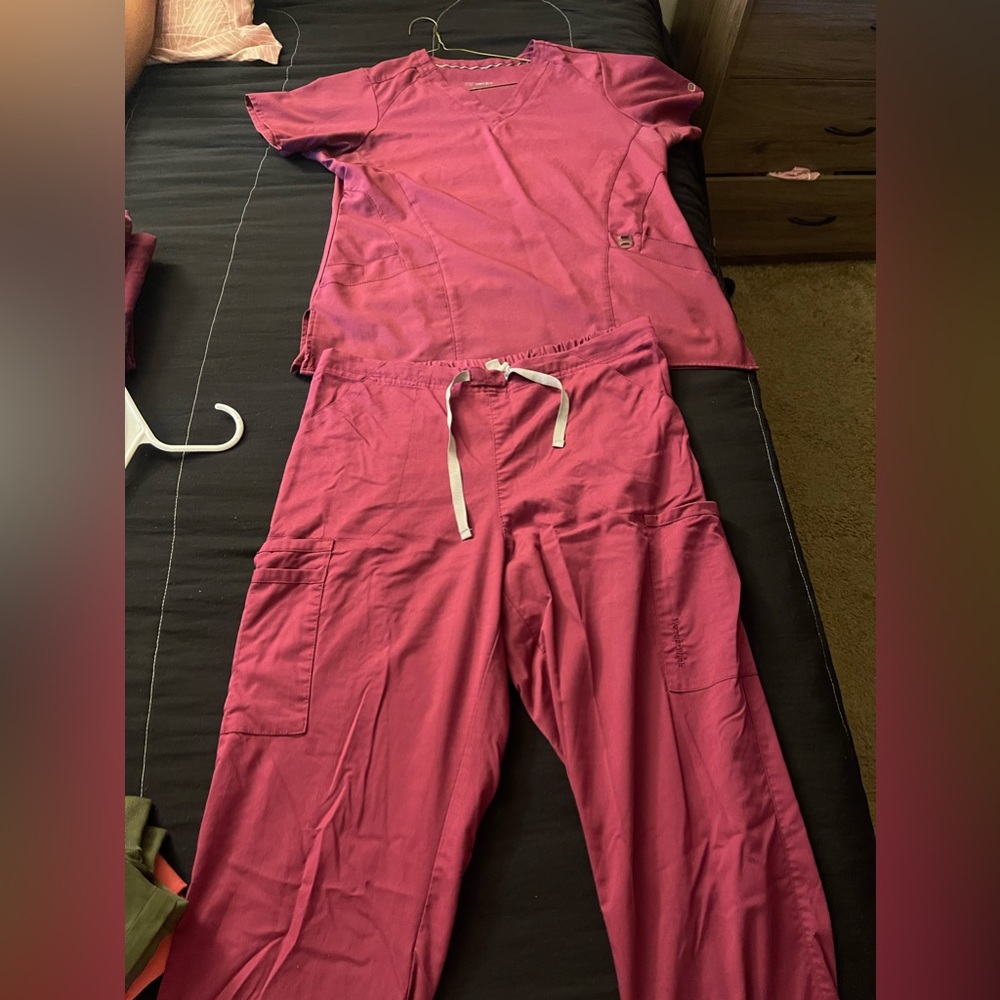 Maroon WonderWink Scrub Set
